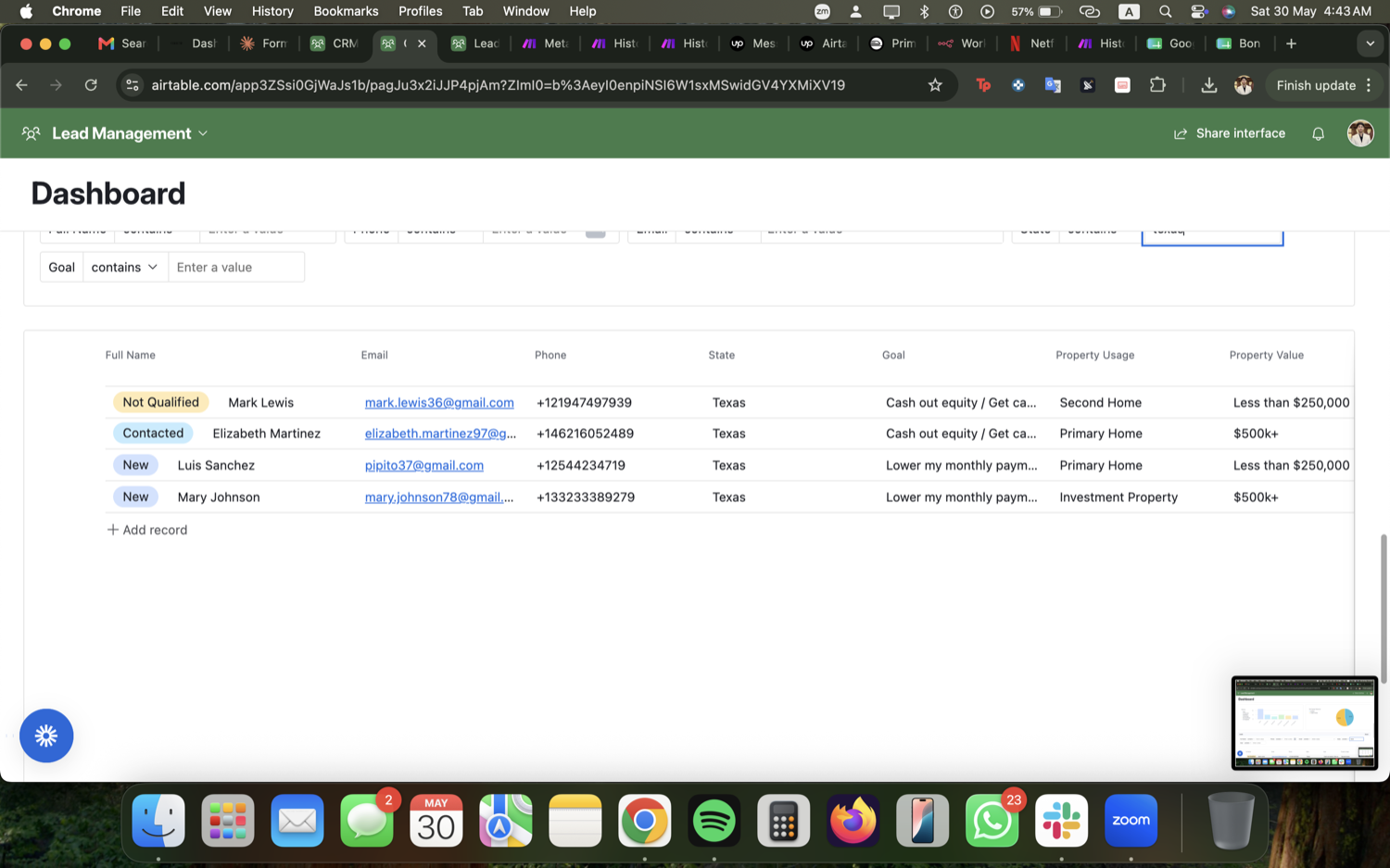 Airtable CRM & Lead Dashboard - Mortgage Funnel + Make.com screenshot 5